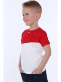 Boy\'s T-shirt with a button, red and white NDZ4487 - Online store - Boutique